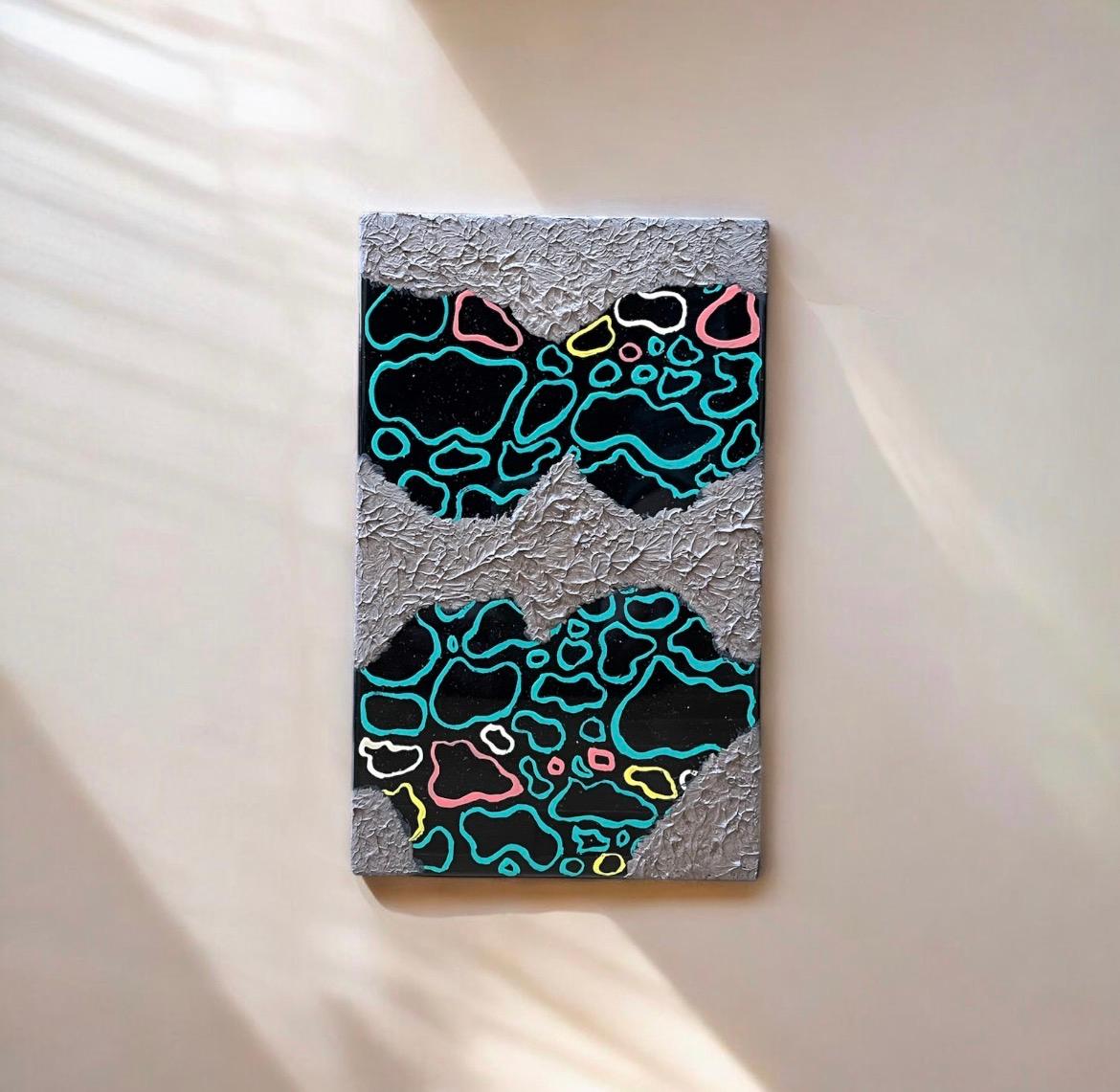 漆塗りアートパネル/ separation 分離　小さな作品　23cm✖️14cm