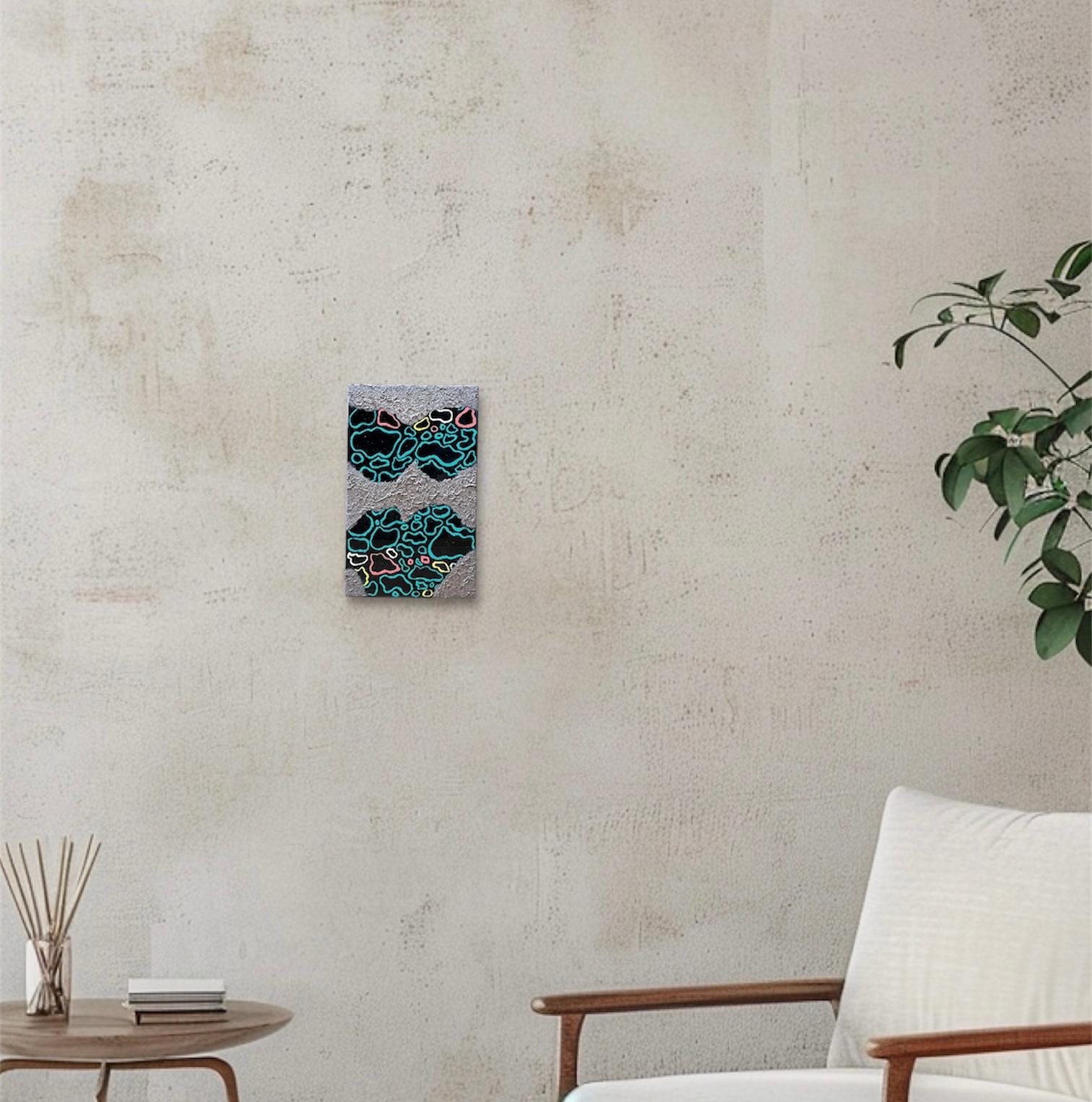 漆塗りアートパネル/ separation 分離　小さな作品　23cm✖️14cm | 3枚目