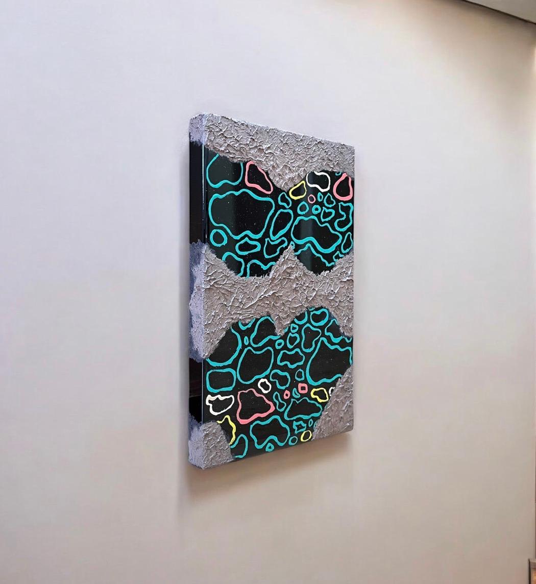 漆塗りアートパネル/ separation 分離　小さな作品　23cm✖️14cm | 6枚目