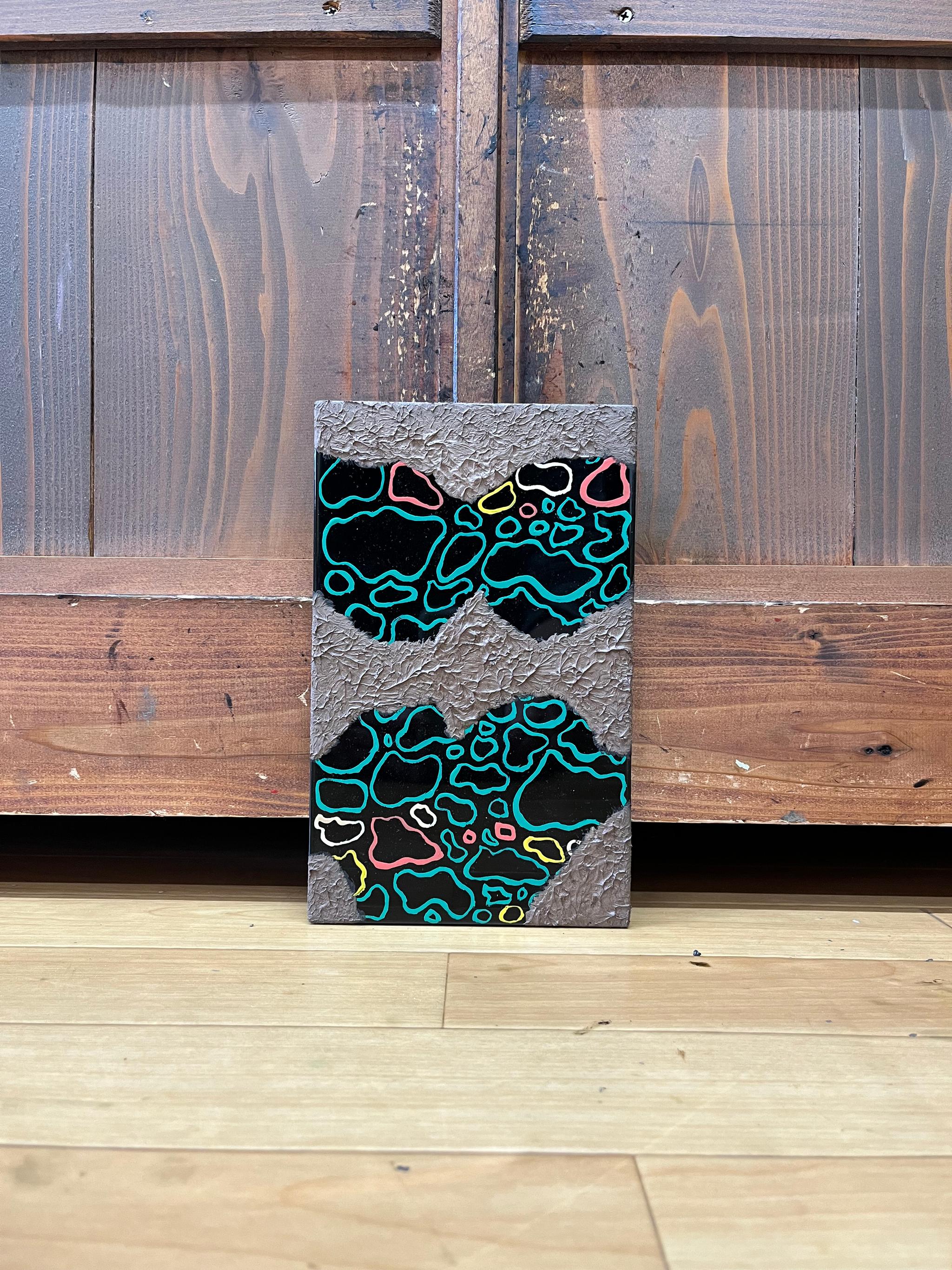 漆塗りアートパネル/ separation 分離　小さな作品　23cm✖️14cm | 7枚目