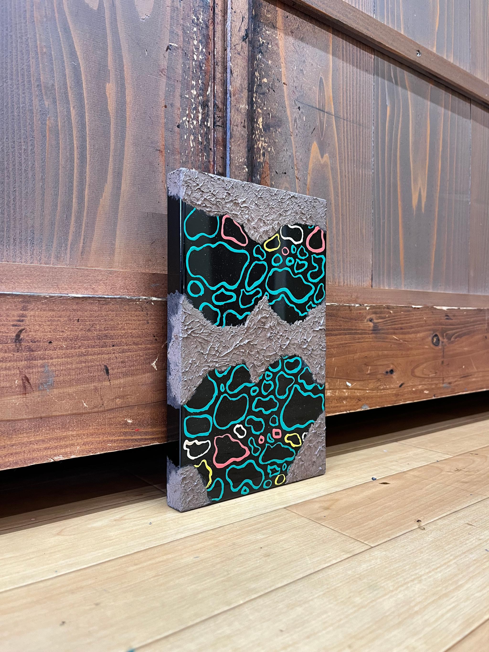 漆塗りアートパネル/ separation 分離　小さな作品　23cm✖️14cm | 8枚目