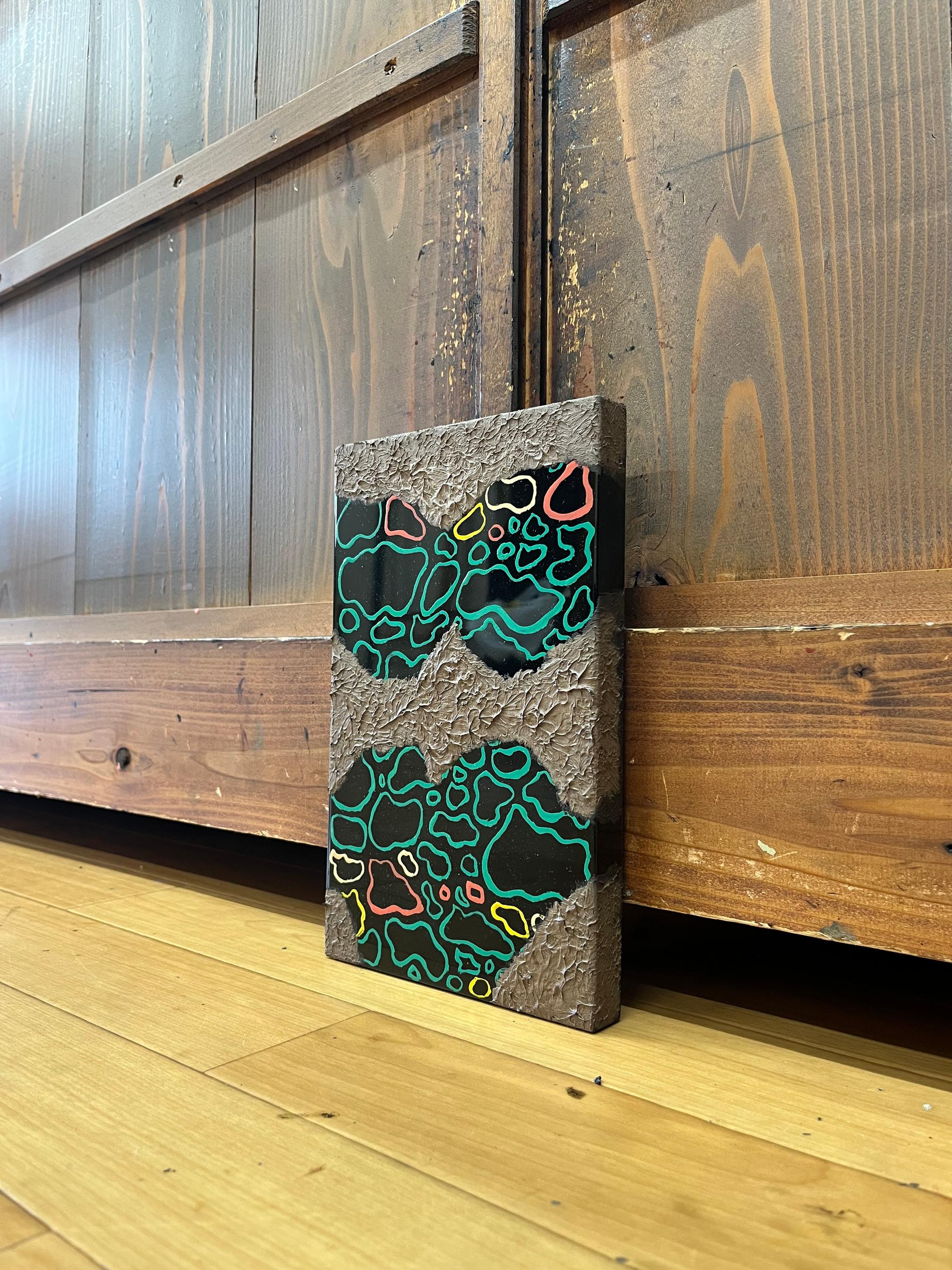 漆塗りアートパネル/ separation 分離　小さな作品　23cm✖️14cm | 9枚目