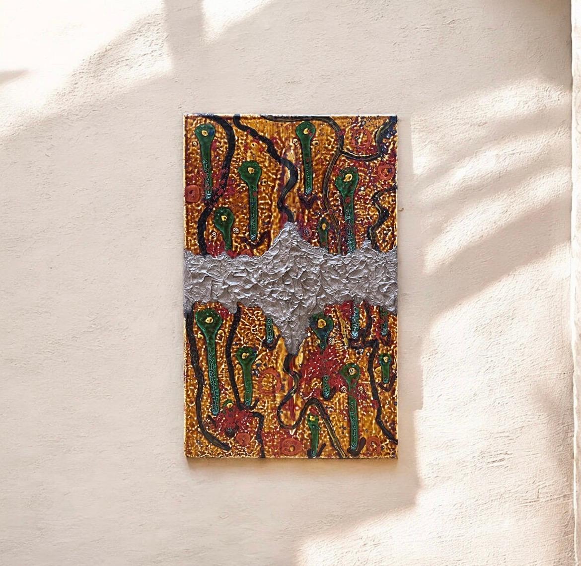 漆塗りアートパネル　/ creepy クリーピー　小さな作品　23cm✖️14cm