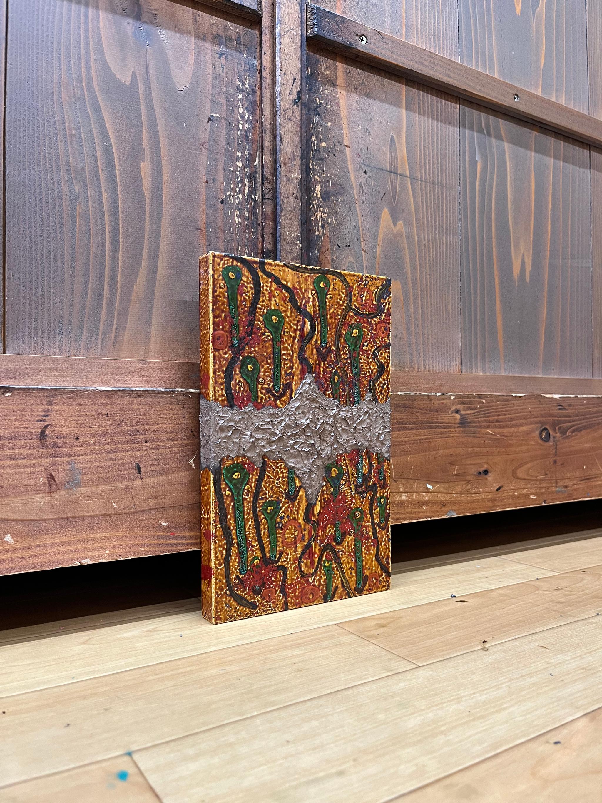 漆塗りアートパネル　/ creepy クリーピー　小さな作品　23cm✖️14cm | 8枚目