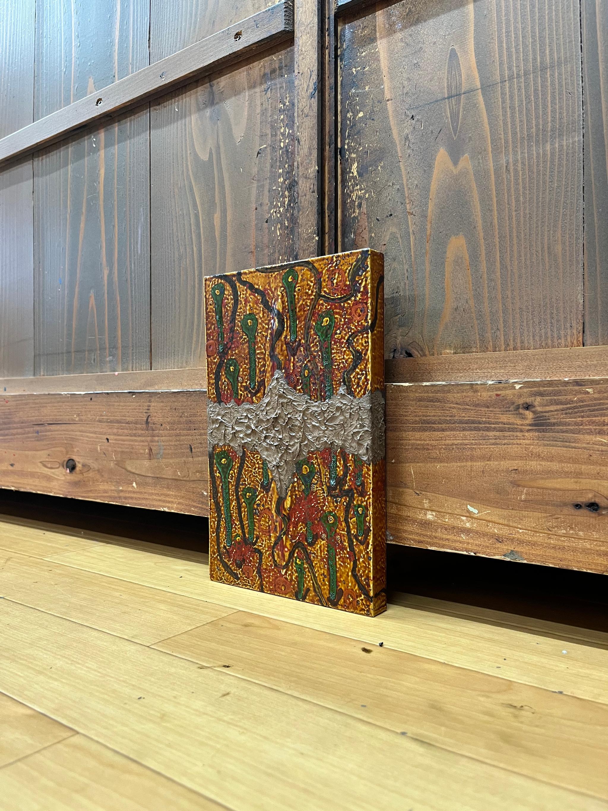 漆塗りアートパネル　/ creepy クリーピー　小さな作品　23cm✖️14cm | 9枚目