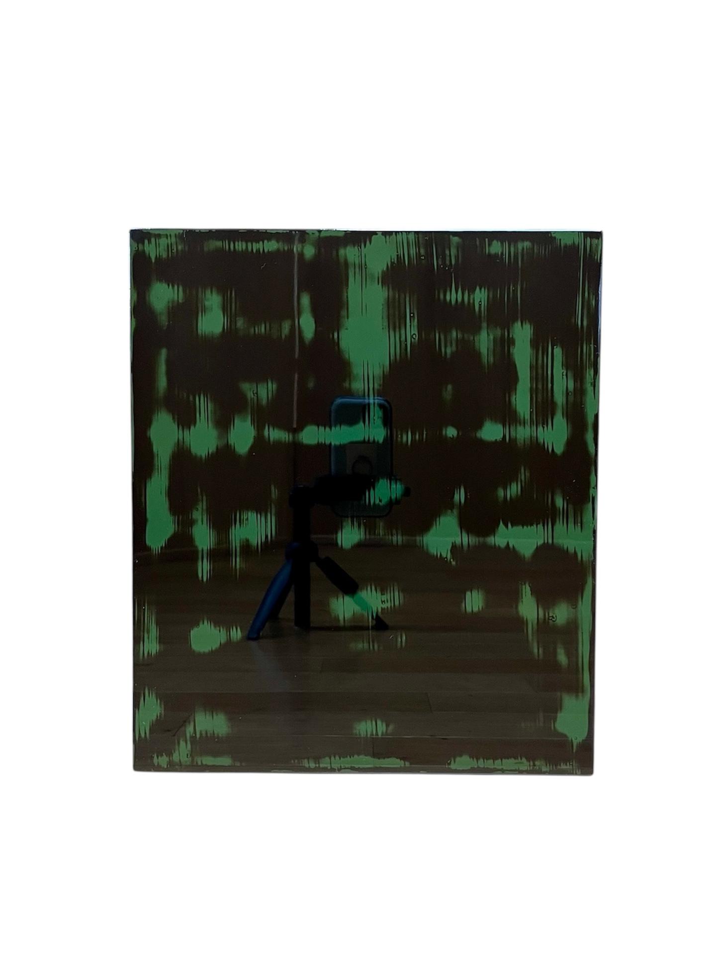 漆塗りアートパネル/ 漆黒とグリーン　鏡面仕上げ/ リビング　オフィス　エントランス　カフェ