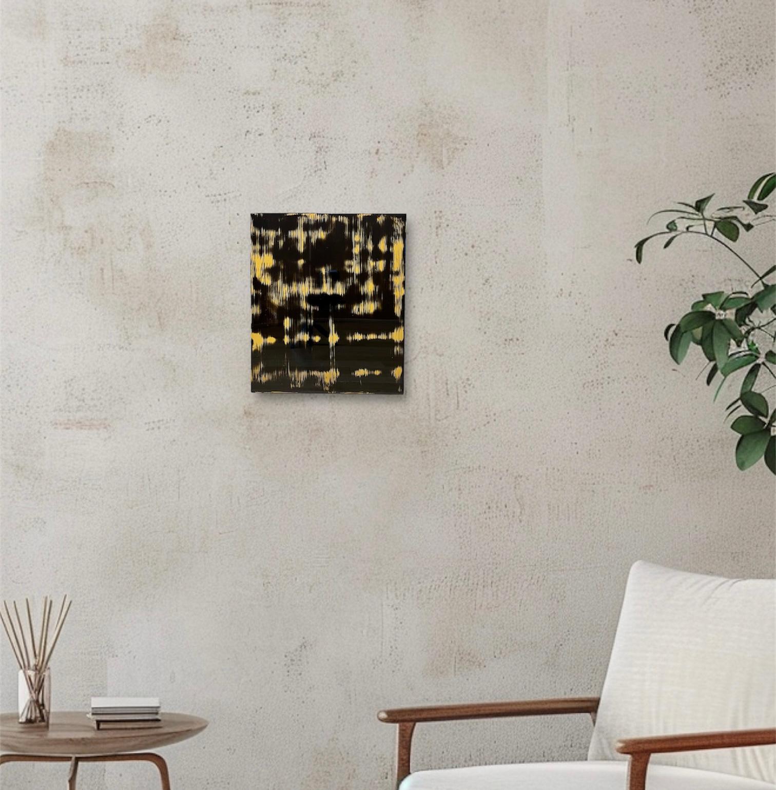 漆塗りアートパネル/ 漆黒とイエロー　鏡面仕上げ/ リビング　オフィス　エントランス　カフェ | 5枚目