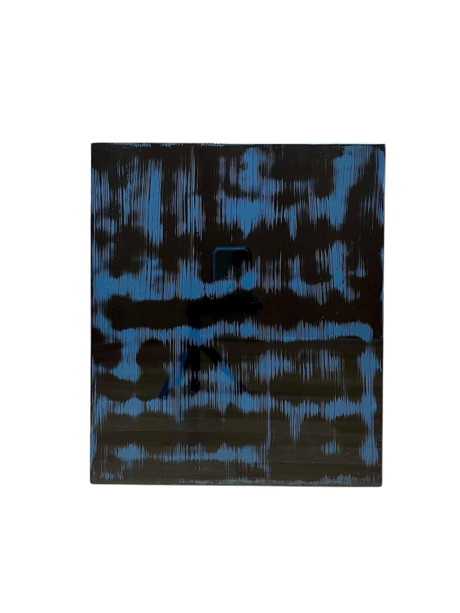 漆塗りアートパネル/ 漆黒とブルー　鏡面仕上げ/ リビング　オフィス　エントランス　カフェ