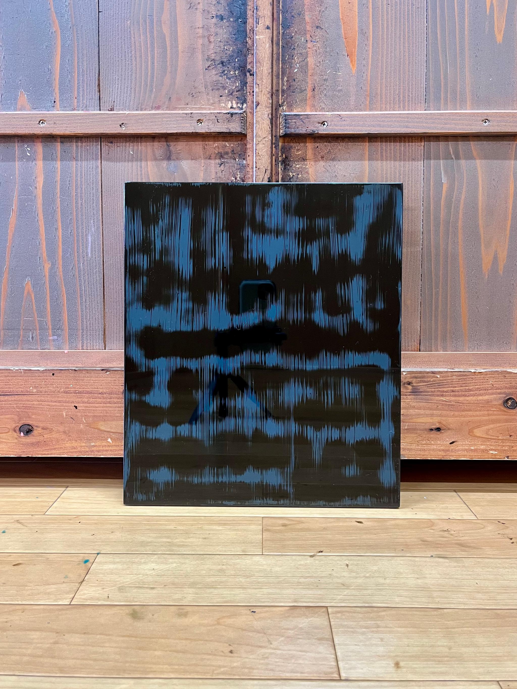 漆塗りアートパネル/ 漆黒とブルー　鏡面仕上げ/ リビング　オフィス　エントランス　カフェ | 5枚目