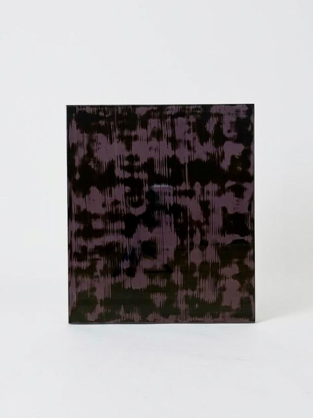 漆塗りアートパネル/ 漆黒とパープル　鏡面仕上げ/ リビング　オフィス　エントランス　カフェ