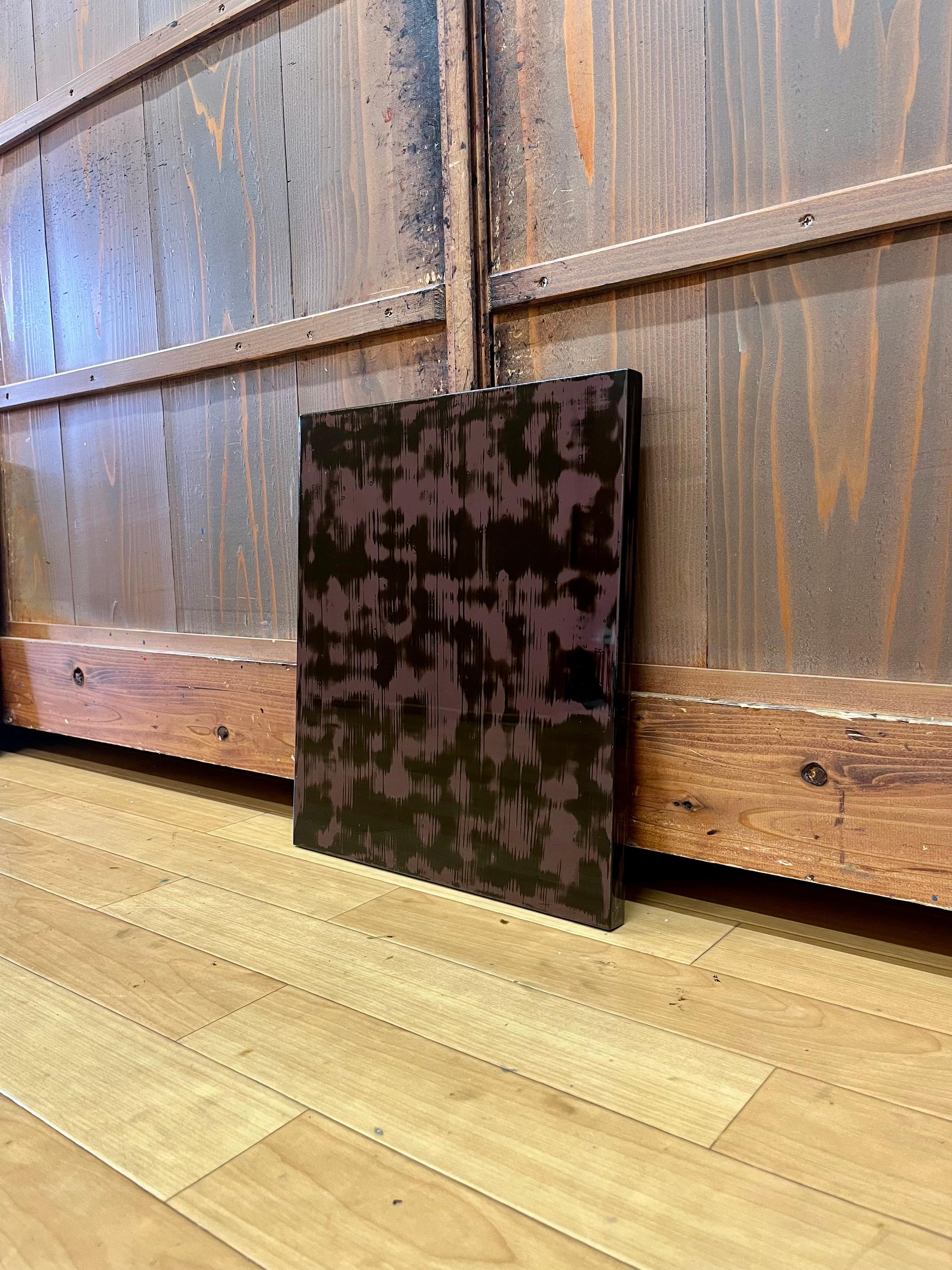 漆塗りアートパネル/ 漆黒とパープル　鏡面仕上げ/ リビング　オフィス　エントランス　カフェ | 8枚目