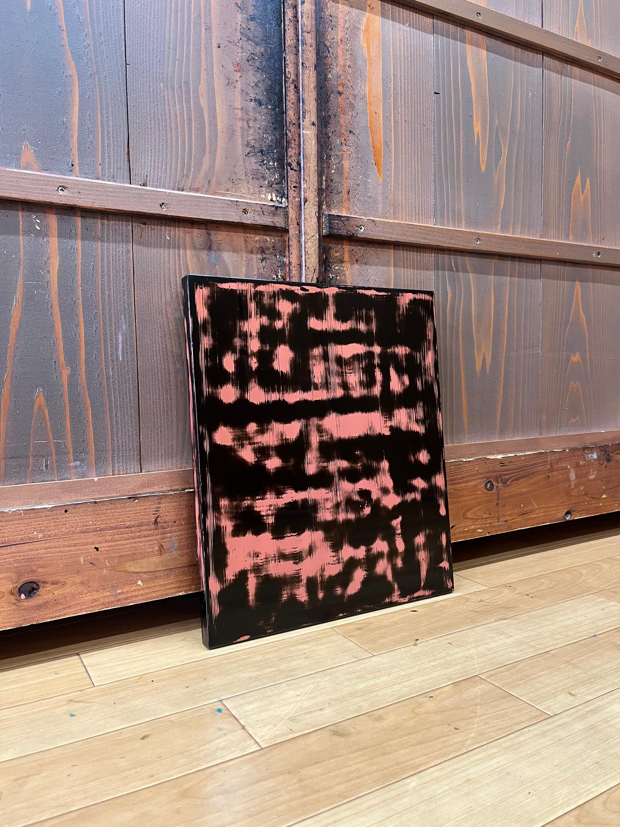 漆塗りアートパネル/ 漆黒とピンク　鏡面仕上げ/ リビング　オフィス　エントランス　カフェ | 7枚目